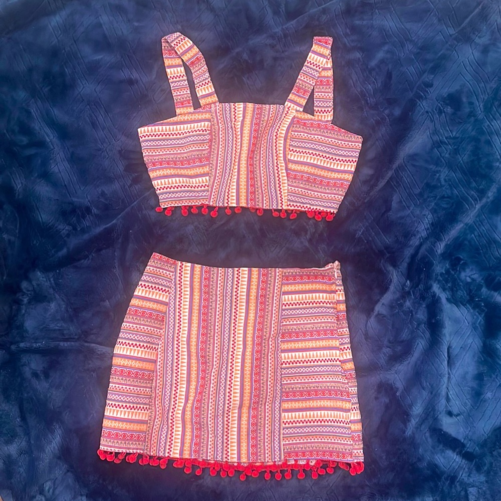 Womens multi colored co ord two piece set